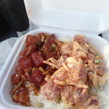 Ono Seafood - Shoyu and spicy ahi poke bowl - awesome! - Seafood Near Me - Honolulu, Hawaii Ono Seafood - Shoyu and spicy ahi poke bowl - awesome! - Seafood Near Me - Honolulu, Hawaii