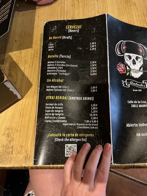 Menu photo 8 Matador Madrid, M