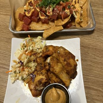 Surfside Fish House - Lemon pepper wings and poke nachos - Seafood Near Me - San Diego, California Surfside Fish House - Lemon pepper wings and poke nachos - Seafood Near Me - San Diego, California