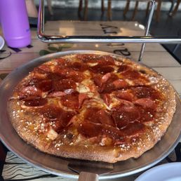 Hot honey pepperoni pizza