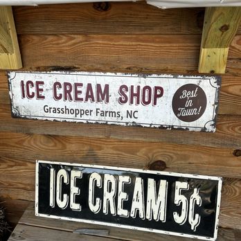 Grasshopper Farms NC - The signage. (No, the ice cream isn't $0.05. lol) - Nurseries & Gardening Near Me - Knightdale, North Carolina
