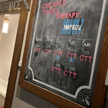 Cheaper Than Therapy - Sign inside the club - Comedy Clubs Near Me - San Francisco, California Cheaper Than Therapy - Sign inside the club - Comedy Clubs Near Me - San Francisco, California