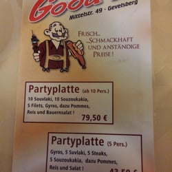 Good'is Schnellrestaurant - Speisekarte vorderansicht.