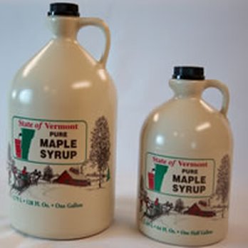 Couture's Maple Shop - two jugs of maple syrup - Bed & Breakfast Near Me - Westfield, Vermont