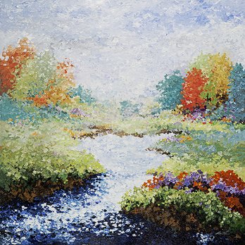 Gallery Veronique - Lun Tse- Original apinting on canvas 48x48 - Art Galleries Near Me - Cincinnati, Ohio