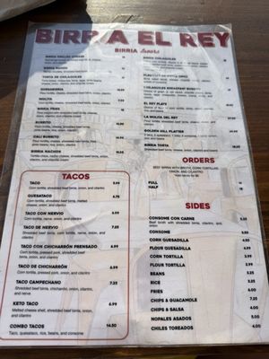 Menu photo 4 Birria El Rey San Diego, CA