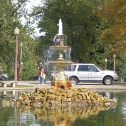 Fountain in Tower Grove Park, consisting of the ruins from the old Lindell Hotel that burned down a long time ago.