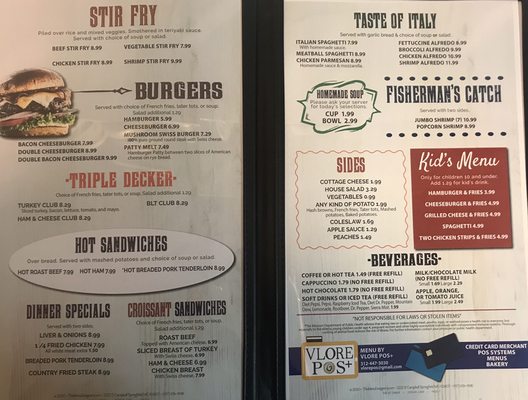 Menu photo 1 The 87 Diner Boonville, MO