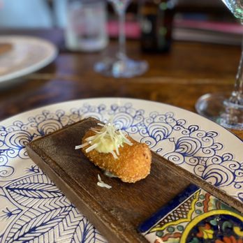 La Tienda Grande - Amuse-bouche - potato croquette - SO GOOD!! - Mexican Near Me - Ixtapa, JAL