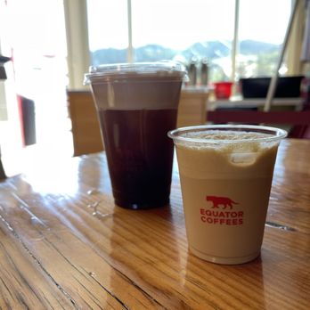 Equator Coffees - two cups of coffee on a wooden table - Coffee & Tea Near Me - Mill Valley, California