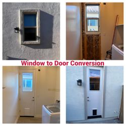 Arizona Door and Trim - Arizona Door & Trim did a Window to Door conversion for this customer. The Door to replace the Window is a Smooth Flush Fiberglass 1/2 Lite