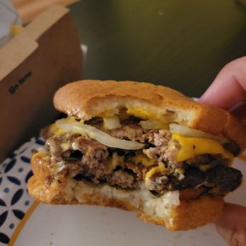 Shake Shack Oak Lawn - Double Cheeseburger w/ mayo and onions - Burgers Near Me - Oak Lawn, Illinois Shake Shack Oak Lawn - Double Cheeseburger w/ mayo and onions - Burgers Near Me - Oak Lawn, Illinois