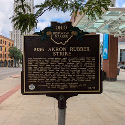 1936 Akron Rubber Strike Marker - 1936 Akron Rubber Strike Historical Marker