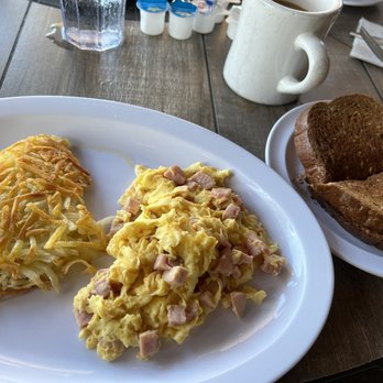 Janet's Cafe and Deli - Kids meal- scrambled eggs w/ ham, hash browns, and toast. - New American Near Me - Santee, California Janet's Cafe and Deli - Kids meal- scrambled eggs w/ ham, hash browns, and toast. - New American Near Me - Santee, California