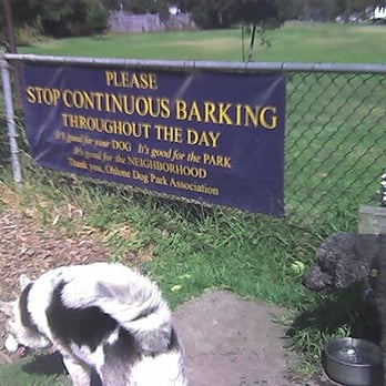 Ohlone Park West - I don't know why, but whenever I see this sign it makes me want to bark continuously. - Parks Near Me - Berkeley, California
