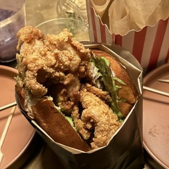 Double Chicken Please - Hot Honey Sandwich - Cocktail Bars Near Me - New York, New York Double Chicken Please - Hot Honey Sandwich - Cocktail Bars Near Me - New York, New York