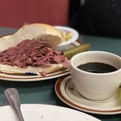The New York Deli - Pastrami on roll with au jus.
