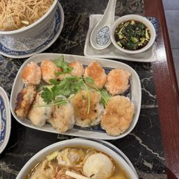 Pan fried fish cake and shrimp cake Pan fried fish cake and shrimp cake