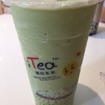 i-Tea - Matcha frosty (no red beans) with matcha pudding and sago - Bubble Tea Near Me - Fremont, California