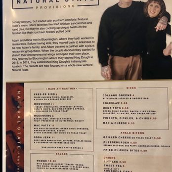 Fishers Test Kitchen - Menu for Natural State (2/2020) - Food Court Near Me - Fishers, Indiana