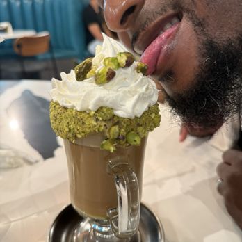 Bistro Café - My husband & his Pistachio latte lol - Breakfast & Brunch Near Me - Coral Gables, Florida Bistro Café - My husband & his Pistachio latte lol - Breakfast & Brunch Near Me - Coral Gables, Florida