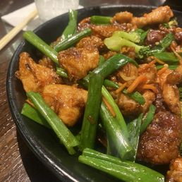 Mongolian Trio, chicken, shrimp and beef. Plate has an overwhelming amount of green onions. $25+ 6/10 Mongolian Trio, chicken, shrimp and beef. Plate has an overwhelming amount of green onions. $25+ 6/10