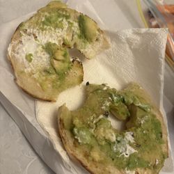 And this was the sandwich i received with barely any cream cheese or avocado.