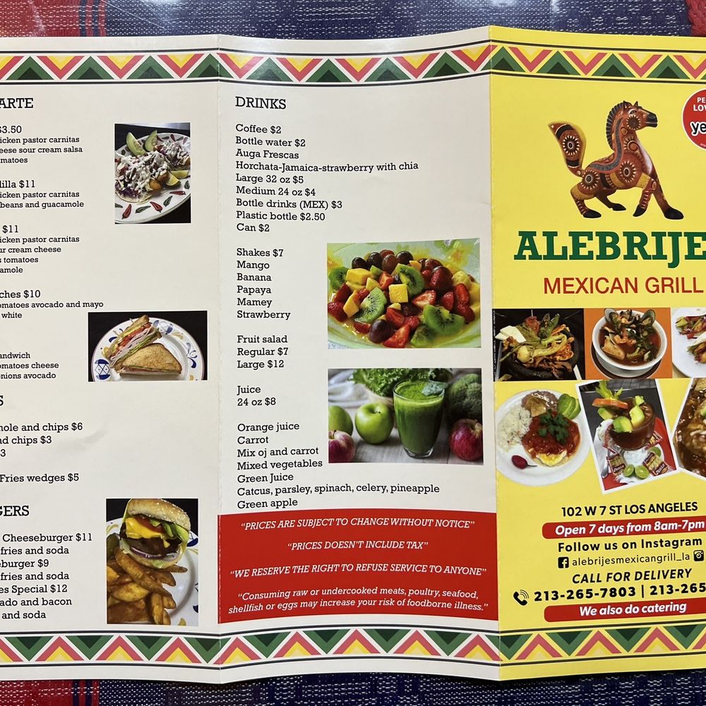Alebrijes Mexican Grill - the menu - Mexican Near Me - Los Angeles, California Alebrijes Mexican Grill - the menu - Mexican Near Me - Los Angeles, California