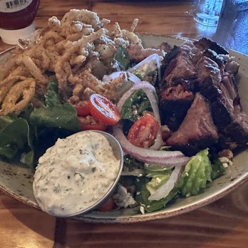 Blind Box BBQ - Burnt and blue salad. Look at that thick blue cheese dressing! Yum! - Barbeque Near Me - Shawnee, Kansas