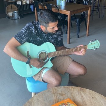 Pressed + Flower - Playing guitar - Coffee & Tea Near Me - Azusa, California