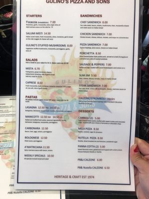 Menu photo 2 Gulino's Pizza & Sons Bay City, MI
