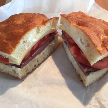 Caffe Centro - Roast Beef Sandwich - Thinly Sliced Roast Beef, Swiss Jarlsberg Cheese, Tomato, and Mayo - Sandwiches Near Me - San Francisco, California