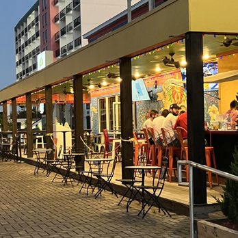 Chimichanga Llama - Side view of restaurant with outside bar (also an indoor bar as well) - Salad Near Me - Surfside Beach, South Carolina