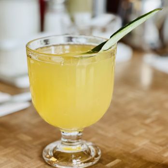 Jam Cafe - a glass of juice with a cucumber on the rim - Breakfast & Brunch Near Me - Victoria, British Columbia Jam Cafe - a glass of juice with a cucumber on the rim - Breakfast & Brunch Near Me - Victoria, British Columbia