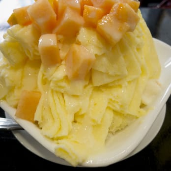 Cafe O'Dessert - mango cantaloupe coconut shaved ice - so good! - Desserts Near Me - Seattle, Washington