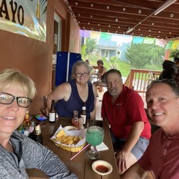 Enjoying some good rain here on the patio at El Charro Mexican restaurant in Floyd.