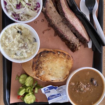 Goodland BBQ - One meat platter, brisket, with an extra side of coleslaw. It was plenty of food for two people - Barbeque Near Me - Goleta, California