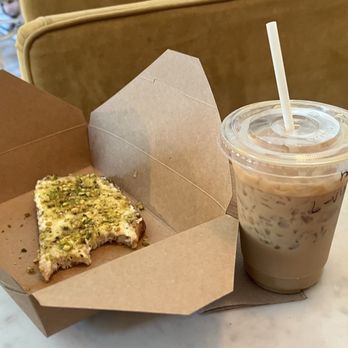 Foxi Coffee - Oat milk iced latte and ricotta toast - Coffee & Tea Near Me - Bradenton, Florida