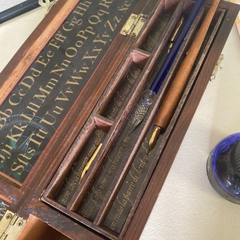 Trailside Treasure - Writing set with, ink, glass pen, and calligraphy pen - Antiques Near Me - Columbia, Connecticut