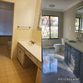 T & S Construction - Before and after bathroom remodel - Cabinetry Near Me T & S Construction - Before and after bathroom remodel - Cabinetry Near Me