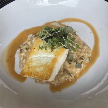 Chandler's - Halibut with a mushroom risotto - New American Near Me - Petoskey, Michigan