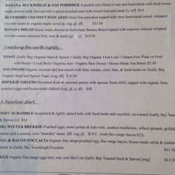 Surfcoast Wholefoods - Menu