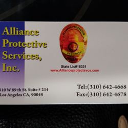 Alliance Protective Services - Business Card