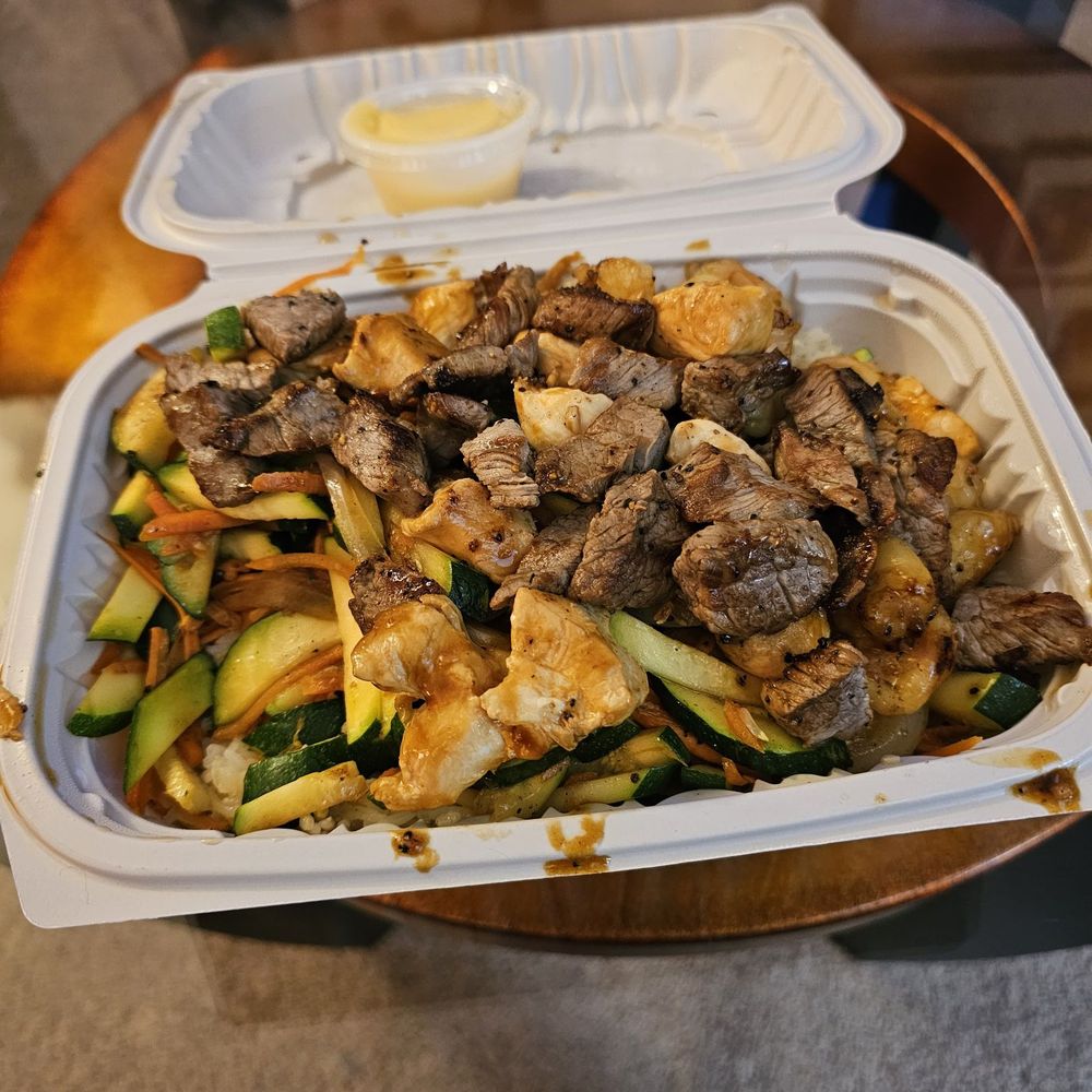 Hibachi Time - a meal in a styrofoam container - Food Trucks Near Me Hibachi Time - a meal in a styrofoam container - Food Trucks Near Me
