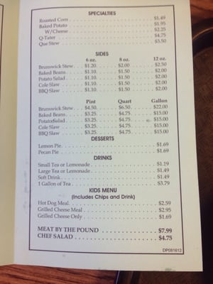 Menu photo 1 Clearview Barbecue Columbus, GA