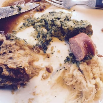 The Pantry - Sausage and three purees: mashed pumpkins, potatoes and broccolis and sauerkraut... - Modern European Near Me - Amsterdam, New Hampshire The Pantry - Sausage and three purees: mashed pumpkins, potatoes and broccolis and sauerkraut... - Modern European Near Me - Amsterdam, New Hampshire