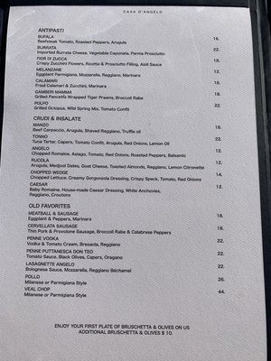 Menu photo 5 Casa D'Angelo Aventura, FL Menu photo 5 Casa D'Angelo Aventura, FL