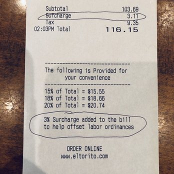 El Torito - Hidden charges on our bill. - Mexican Near Me - Riverside, California