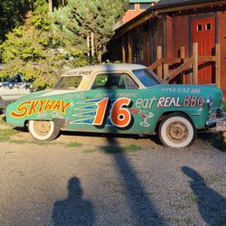 Skyway Bar & Grill - Neat car decoration as you walk up to the entrance.