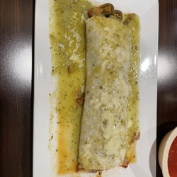 El Rancho Grande - Burrito Norteno, chorizo, pork, onions, jalapeños, in green sauce